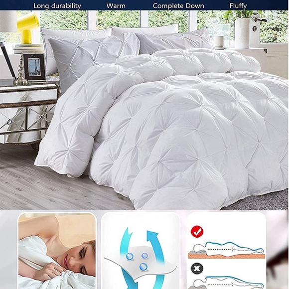 NWOT Crown Collection Pink Down Alternative Pinch Pleated Comforter- Queen Size - Picture 5 of 9